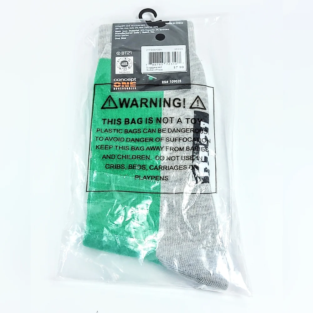 BT21 BTS Line Friends Chimmy crew socks New - Picture 2 of 2